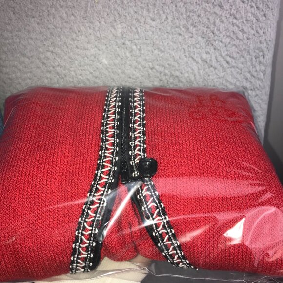 St. John Collection Marie Gray Blazer Women size 4 Red Santana Knit Half Zip - Picture 10 of 10